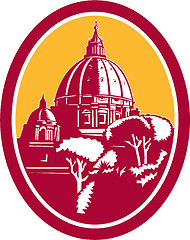 Image showing Dome of St Peter's Basilica Vatican Retro