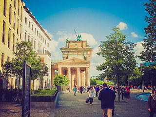 Image showing Retro look Brandenburger Tor Berlin