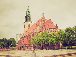 Image showing Retro look Marienkirche in Berlin