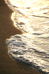 Image showing sunrise sea waves