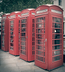 Image showing Retro look London telephone box