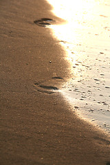 Image showing footprints on the beach