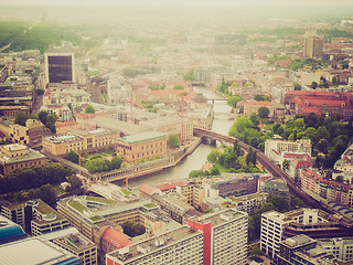 Image showing Retro look Berlin aerial view