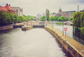 Image showing Retro look River Spree Berlin