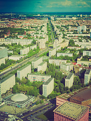 Image showing Retro look Berlin aerial view