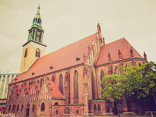 Image showing Retro look Marienkirche in Berlin