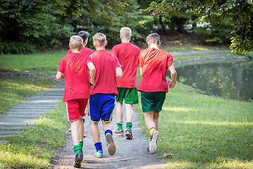 Image showing Young male runners