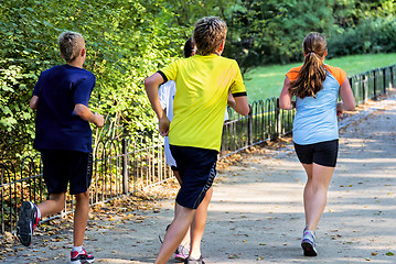 Image showing Young school runners