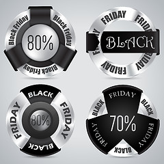 Image showing Black friday badge set of 4