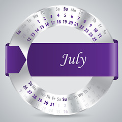 Image showing 2015 july calendar design