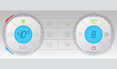 Image showing Wash machine control deck with functions