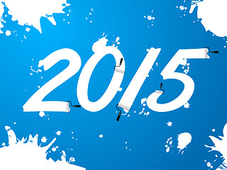 Image showing Blue wallpaper with 2015 text and splatters