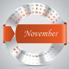 Image showing 2015 november calendar design