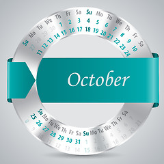 Image showing 2015 october calendar design