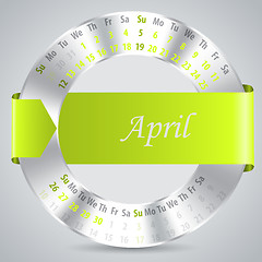 Image showing 2015 april calendar design