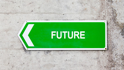 Image showing Green sign - Future