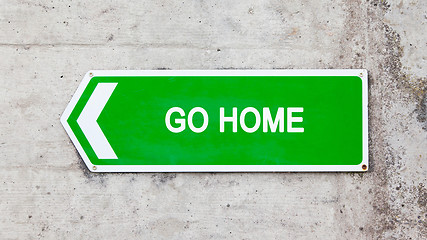 Image showing Green sign - Go home