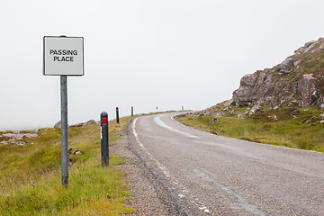 Image showing Passing Place Sign at the side of the road