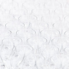 Image showing Pattern of empty christal glasses.