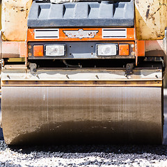 Image showing Asphalt surfacing manual labor.