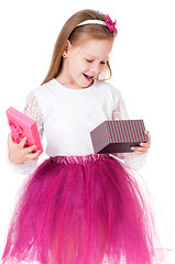 Image showing Girl with gift box