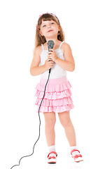 Image showing Girl with microphone