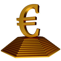 Image showing golden pyramid and euro symbol