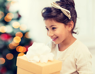 Image showing happy child girl with gift box