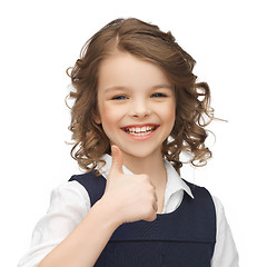 Image showing pre-teen girl showing thumbs up