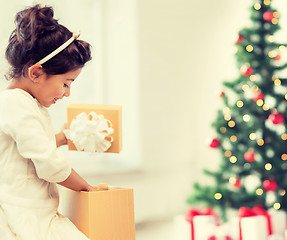 Image showing happy child girl with gift box