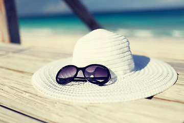 Image showing close up of beach accessories at seaside