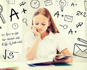 Image showing student girl studying at school