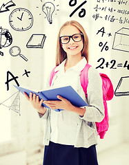 Image showing girl reading book at school