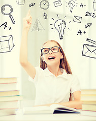 Image showing student girl studying at school