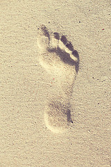 Image showing footprint on sand