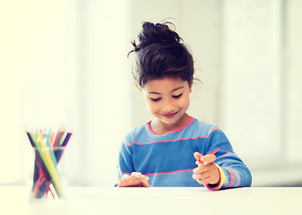 Image showing little girl drawing