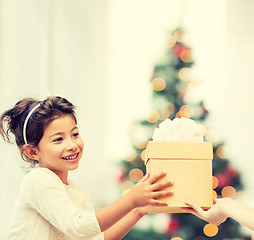 Image showing happy child girl with gift box