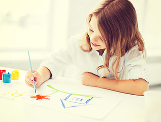 Image showing little girl painting picture