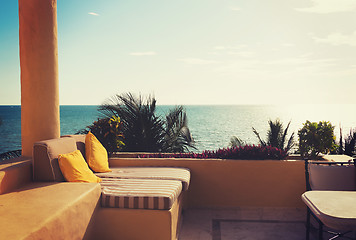 Image showing sea view from balcony of home or hotel room