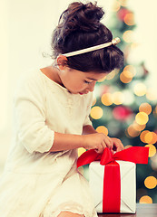 Image showing happy child girl with gift box