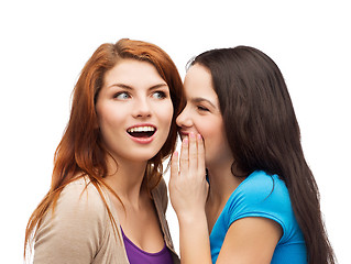 Image showing one girl telling another secret