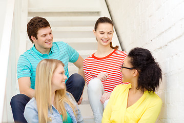 Image showing smiling teenagers hanging out