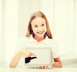 Image showing girl with tablet pc at school