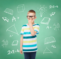 Image showing smiling little boy in eyeglasses