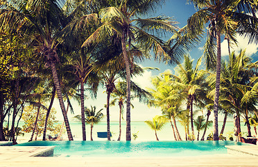 Image showing swimming pool on tropical beach