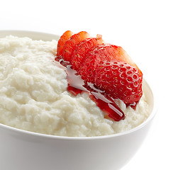 Image showing Bowl of rice flakes porridge