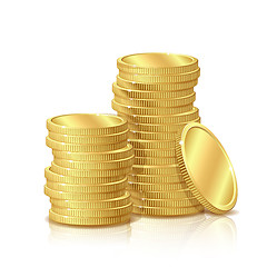 Image showing Stack of Gold Coins, isolated on white background