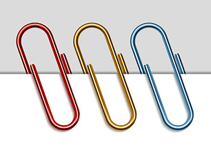 Image showing Set of colored paper clips