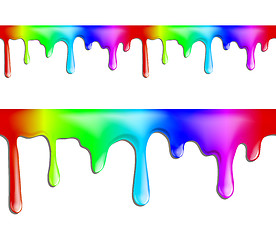 Image showing brightly colored paint drips seamless patterns