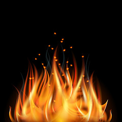 Image showing Fire on dark background.